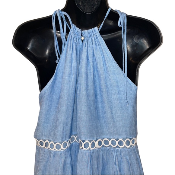 Blue and white halter swing dress - size M - Picture 4 of 4